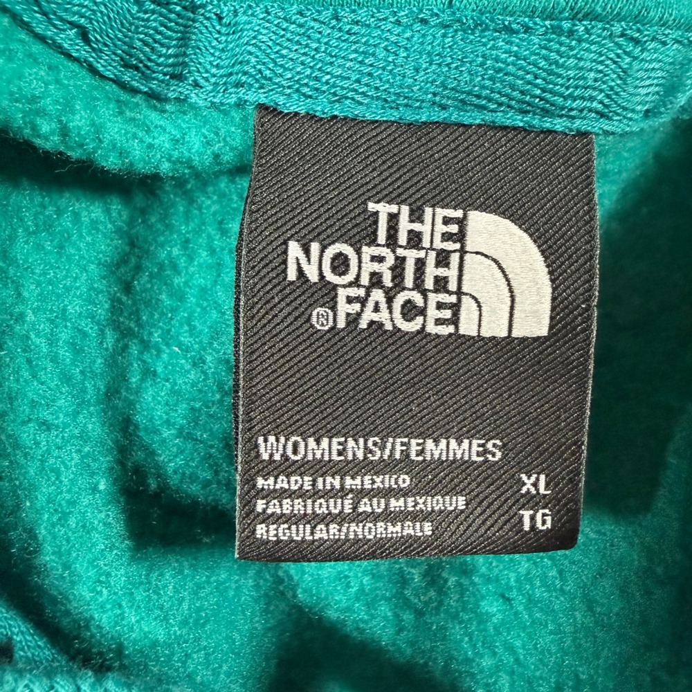 The North Face Womens XL Half Dome Logo Hoodie Teal Blue Pullover Sweatshirt - Picture 5 of 7